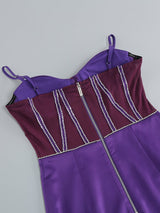 MESH CORSET MINI DRESS IN PURPLE