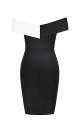 ASYMMETRIC RIB COLOURBLOCK MINI DRESS