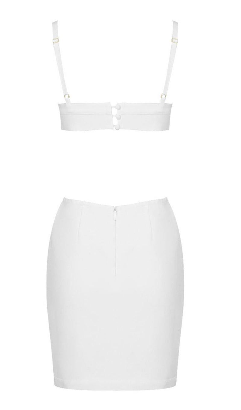 BANDAGE BACKLESS MINI DRESS IN WHITE