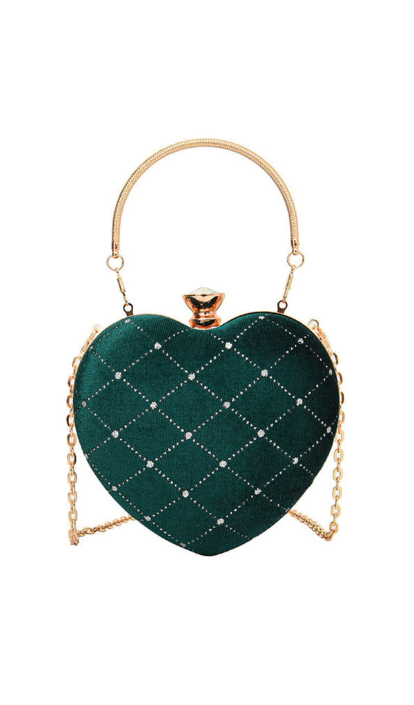 HEART SHAPED VELVET CLUTCH