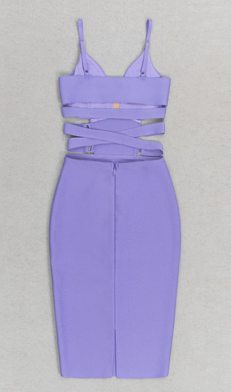 BANDAGE STRAPPY WAIST-TIGHTENING MIDI DRESS