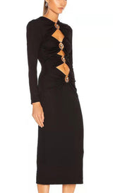 BANDAGE MIDI DRESS IN BLACK