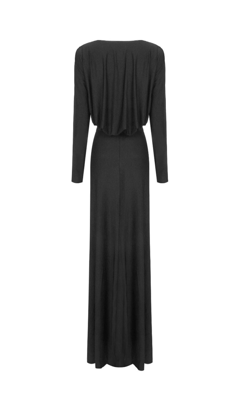 JERSEY CUT OUT MAXI DRESS IN BLACK