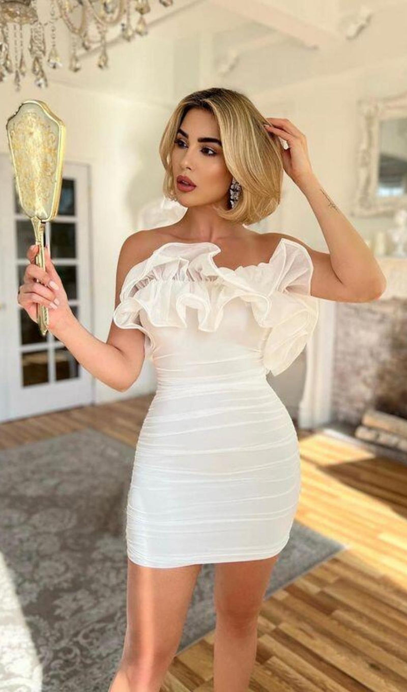 BODYCON BACKLESS MINI DRESS IN WHITE