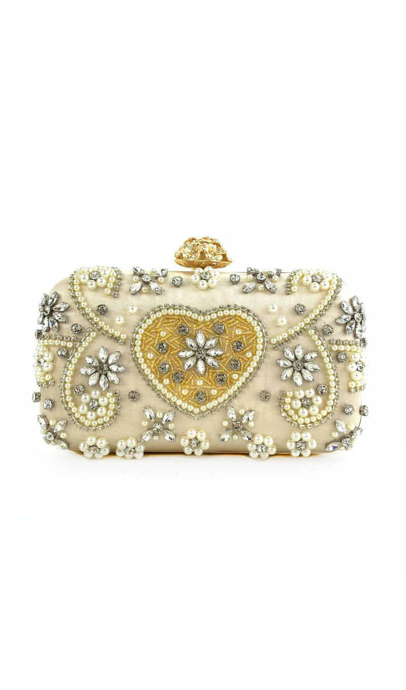 CLUTCH MIT PERLEN UND DIAMANTEN