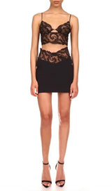 BLACK LACE STRAPPY TWO PIECES