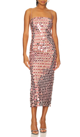 STRAP MIDI DRESS IN SEQUINS