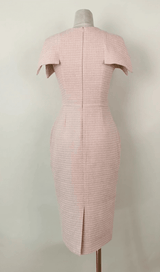 PINK TWEEDS BODYCON MIDI DRESS