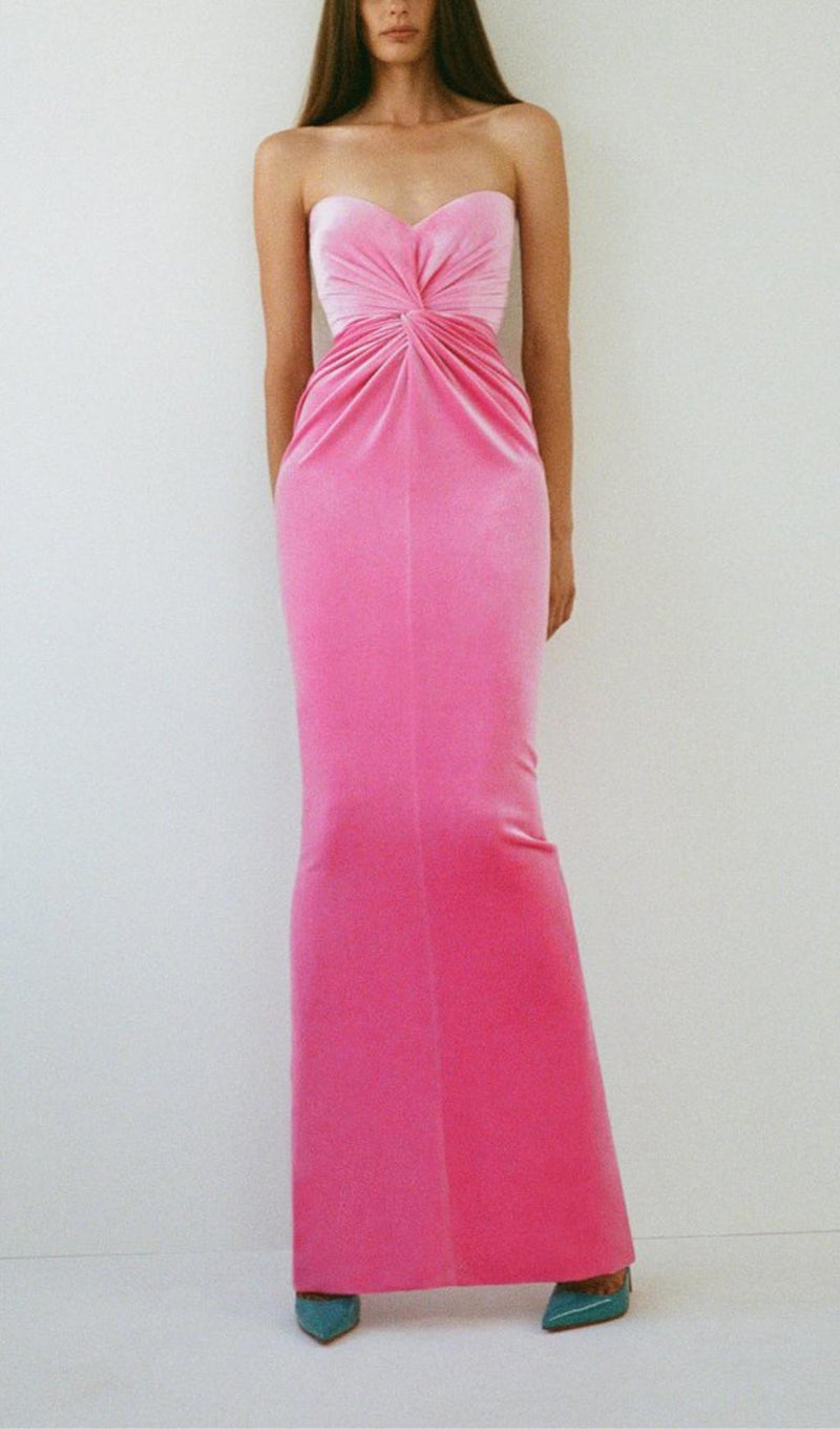 STRAPLESS MAXI DRESSES IN PINK