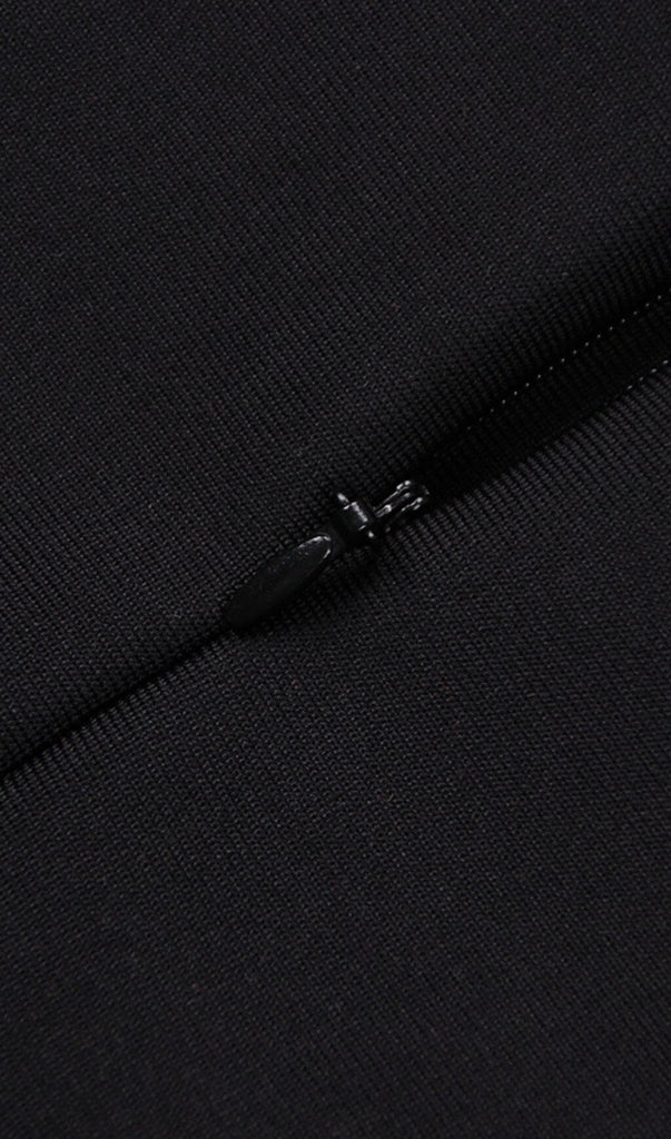 LONG SLEEVE TIGHT BACKLESS DRESS IN BLACK