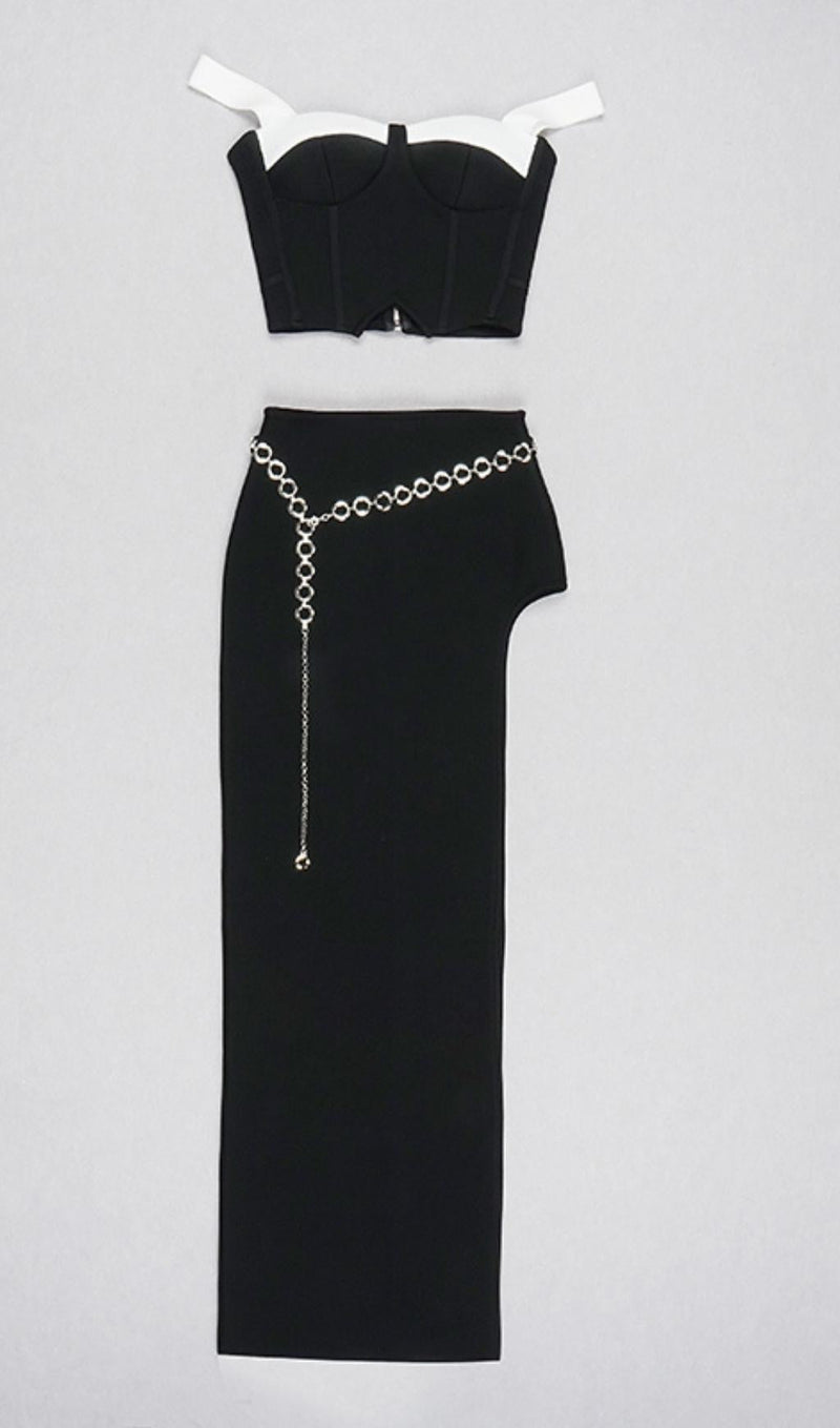 STRAPLESS MAXI DRESS TWO PIECE SET