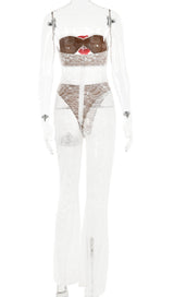 FLOWER LACE HOLLOW JUMPSUIT IN WHITE