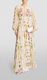 SILK FLORAL MAXI DRESS