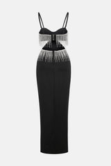 CRYSTAL MAXI DRESS IN BLACK