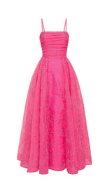 ASYMMETRICALLY GATHERED MAXI DRESS IN ORGANZA