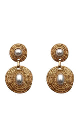 SPIRAL CIRCLE PEARL EARRINGS