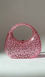 CLEAR EMBELLISHED BAG IN PINK