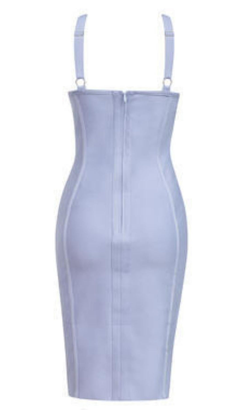 BANDAGE MIDI DRESS IN BLUE