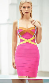 BANDAGE MIDI DRESS IN PINK