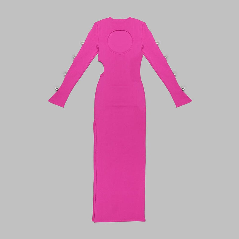 BANDAGE CUT OUT MAXI DRESS IN PINK