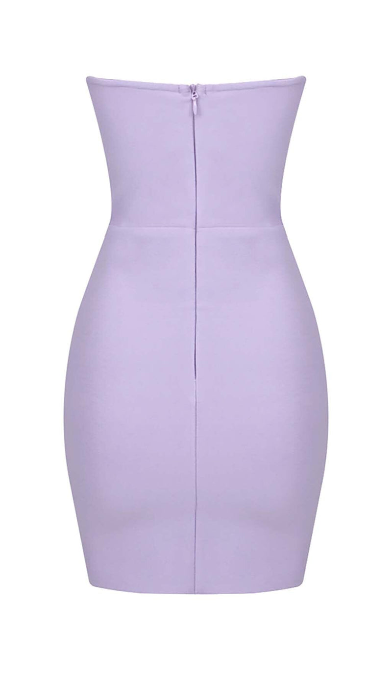 BANDEAU BANDAGE MINI DRESS IN LILAC