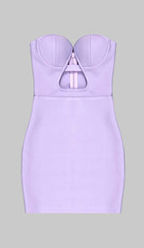 BANDEAU BANDAGE MINI DRESS IN LILAC