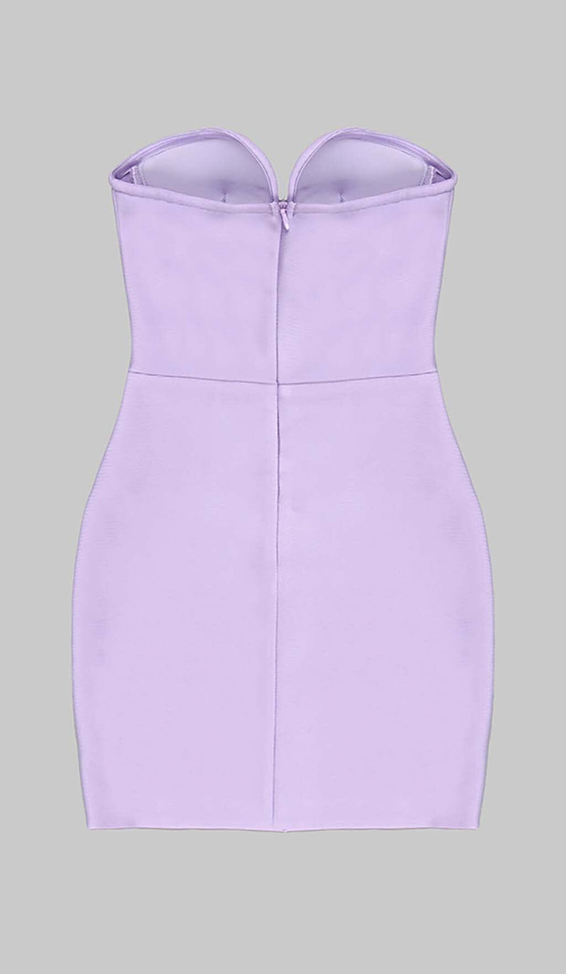 BANDEAU BANDAGE MINI DRESS IN LILAC