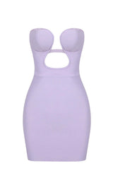 BANDEAU BANDAGE MINI DRESS IN LILAC