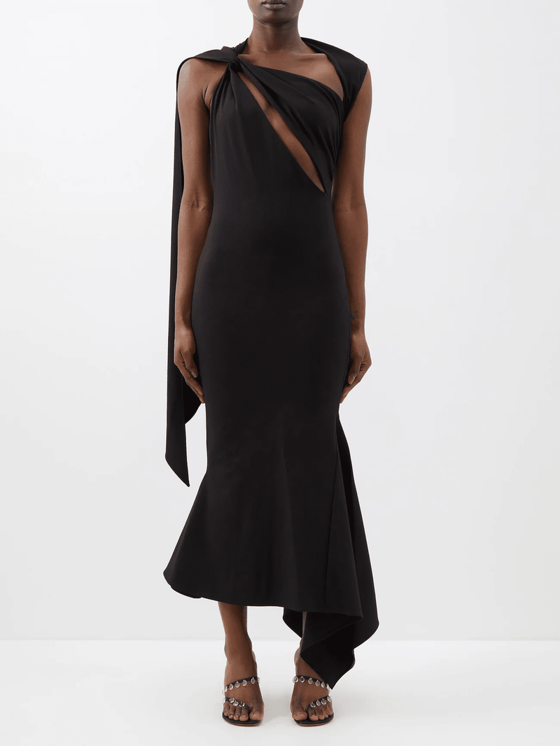 BACKLESS CUT OUT DRESS IN BLACK