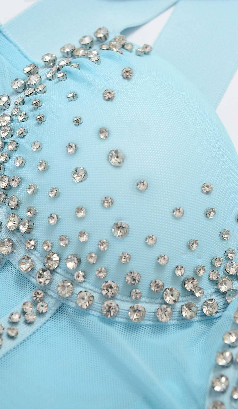 CRYSTAL CORSET MIDI DRESS IN SKY BLUE