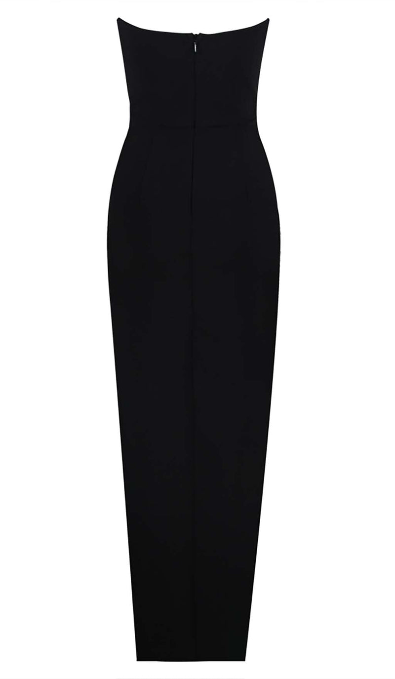 CUT-OUT BODYCON MAXI DRESS IN BLACK