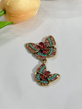 RHINESTONE BUTTERFLY EARRINGS