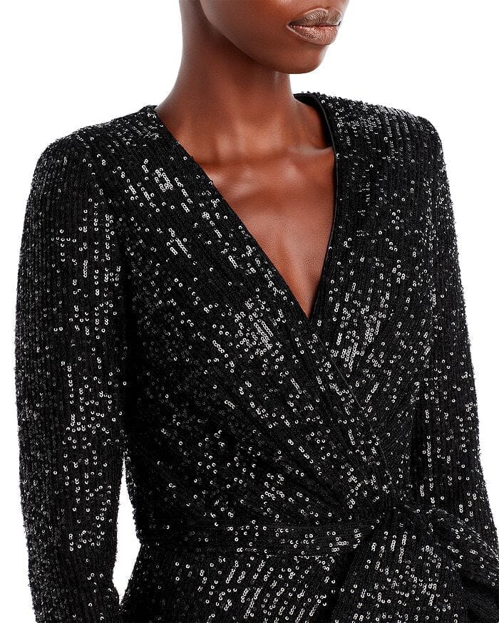 SEQUINED WRAP GOWN