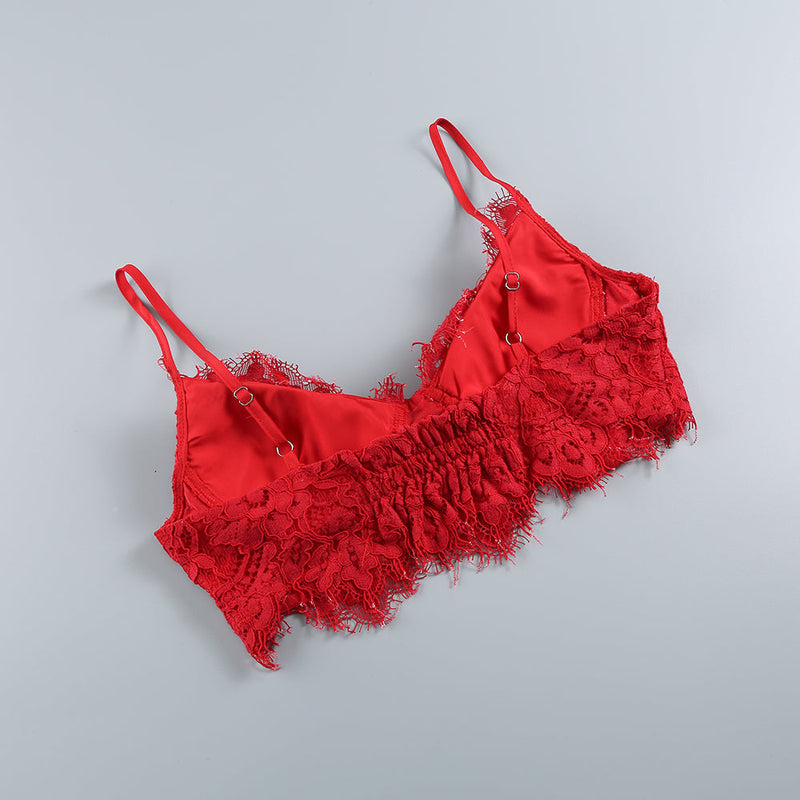 COSTUME CAPRI BRALETTE EN DENTELLE FUCHSIA EN ROUGE 