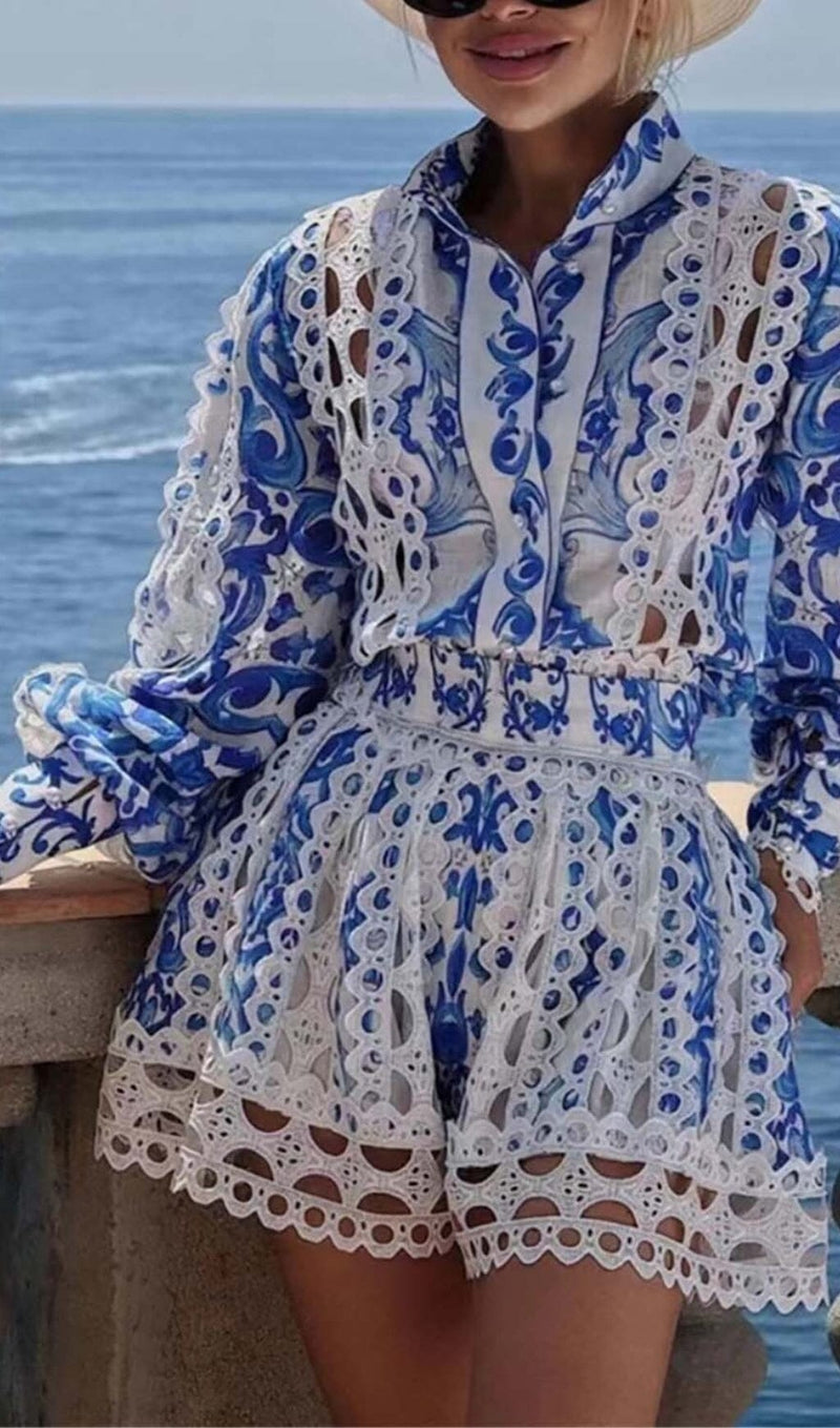 FLORAL PRINTED LONG SLEEVE MIDI DRESS