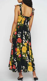 FLORAL-PRINT TIE STRAP DRESS IN LUISA