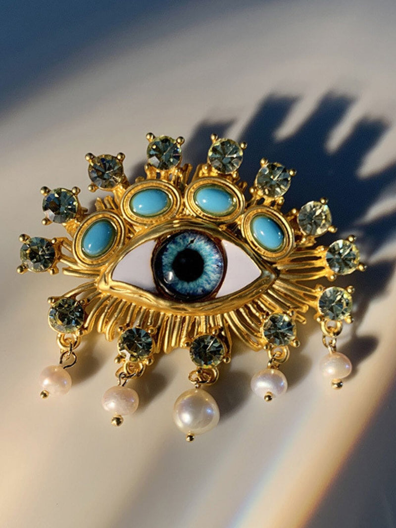 PEARL EMBELLIHSED EYE BROOCH