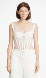 Hollow lace mesh top