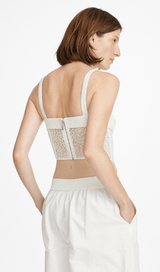 Hollow lace mesh top