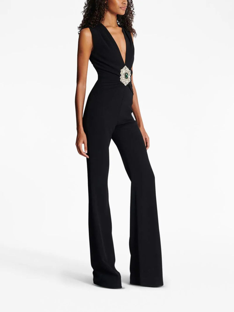 SLEEVELESS FLARED JUMPSUIT