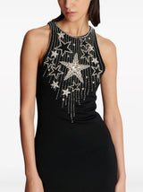 FALLING STARS EMBROIDERED MINI DRESS