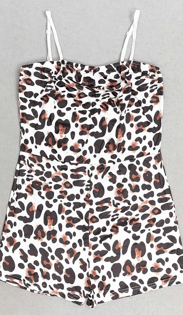 LEOPARD MESH MAXI DRESS IN WHITE