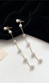 LONG PEARL TASSEL EARRINGS