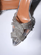 CRYSTAL EMBELLISHED SANDALS IN SILVER