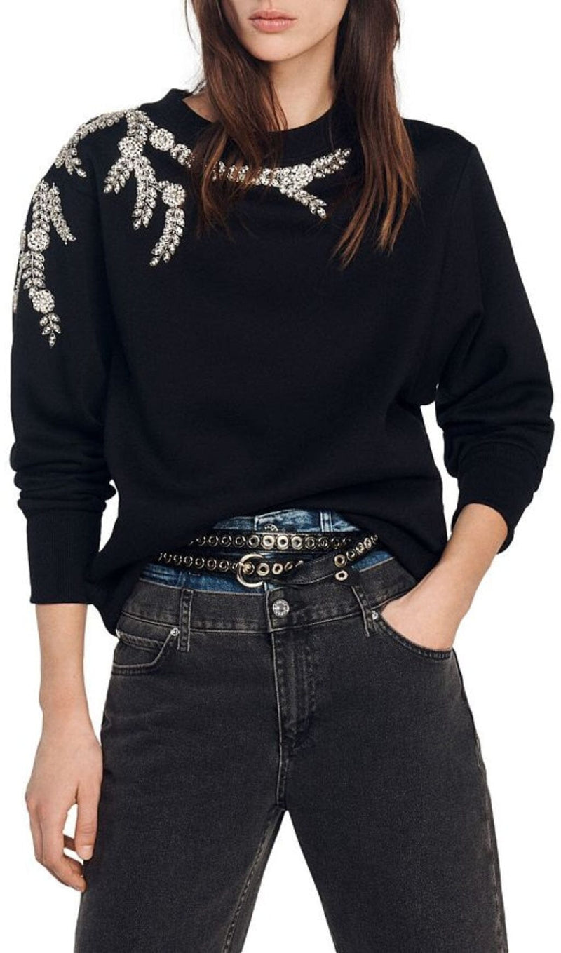 MARCEAU EMBELLISHED SWEATSHIRT