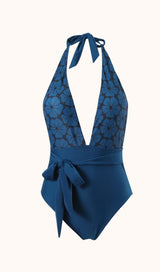 Morticia Swimwear Two Piece Set In Blue