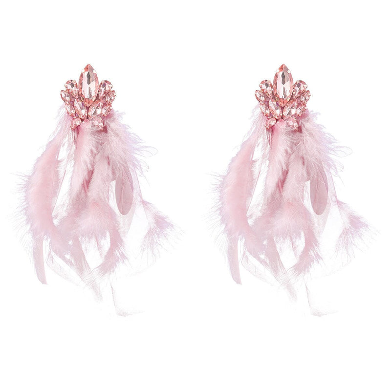 RHINESTONE FEATHER EARRINGS