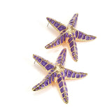 STARFISH EARRINGS IN PURPLE