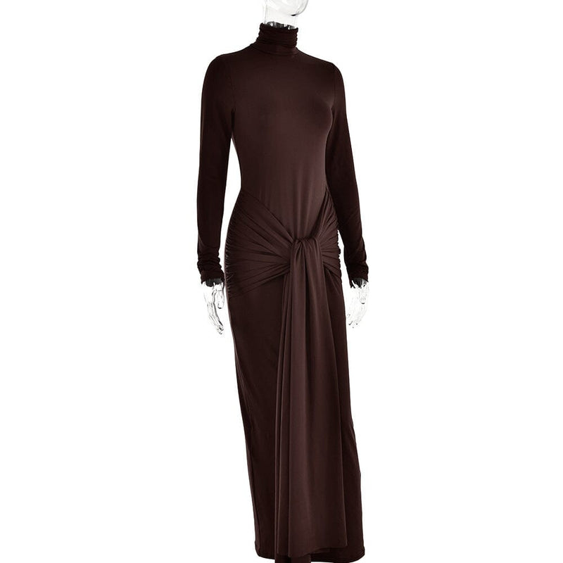 LONG SLEEVE TWISTED MAXI DRESS