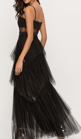 SEASIDE MESH FISHBONE MAXI DRESS